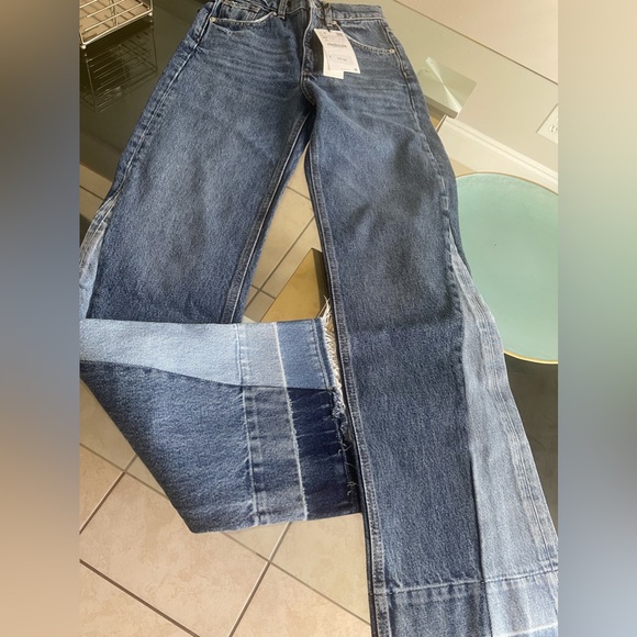 NWT ZARA Wide Leg Patchwork Collection Jeans SIZE 32 - Picture 10 of 16